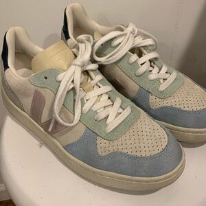 VEJA V 10 Colorblock Suede Shoes Size 9 Ladies